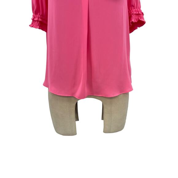 Current Air Los Angeles Pink V-Neck Short Puff Sleeve Blouse Size XS - Picture 4 of 11